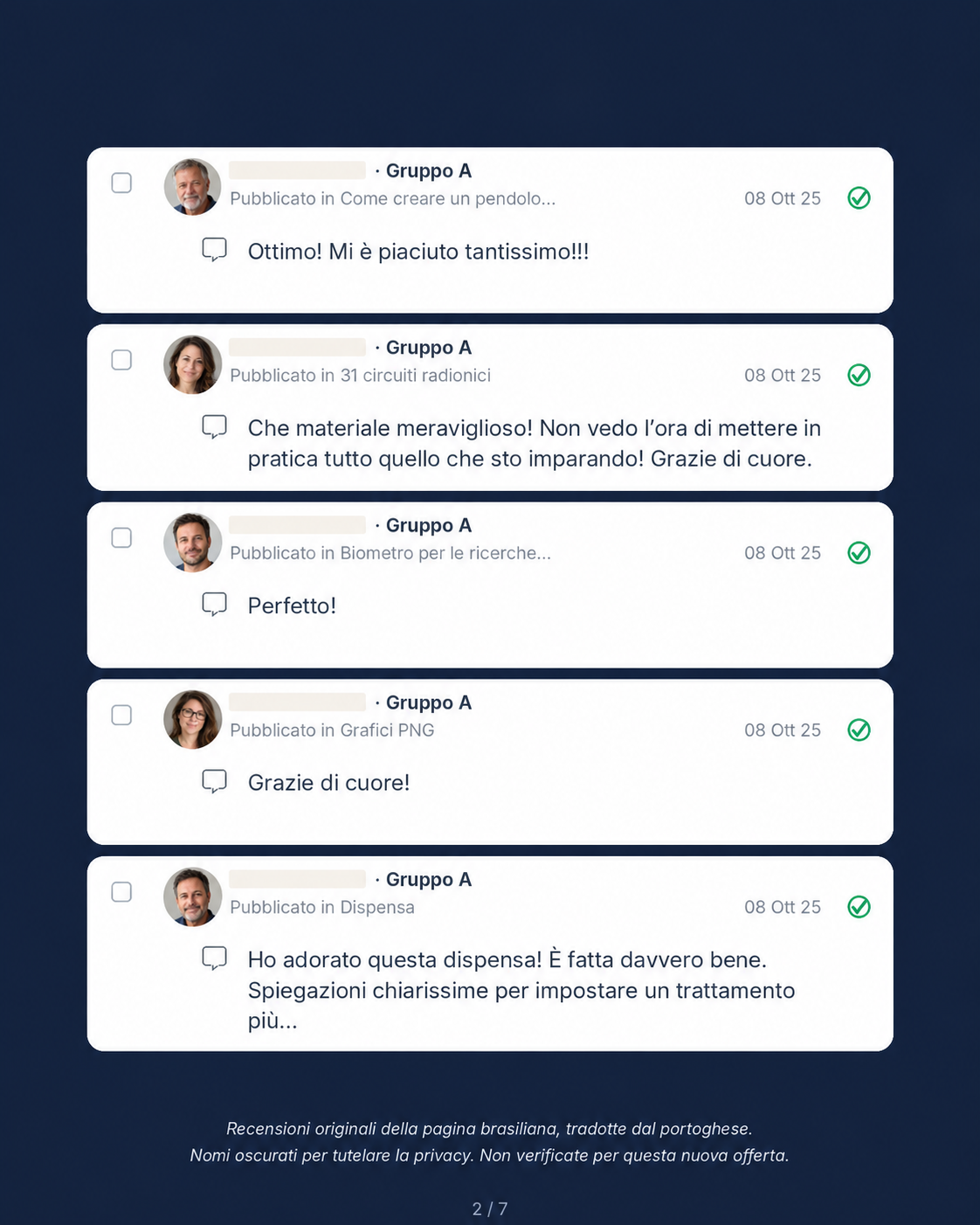Recensioni tradotte, gruppo 2