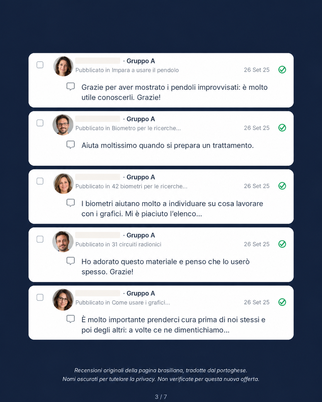 Recensioni tradotte, gruppo 3