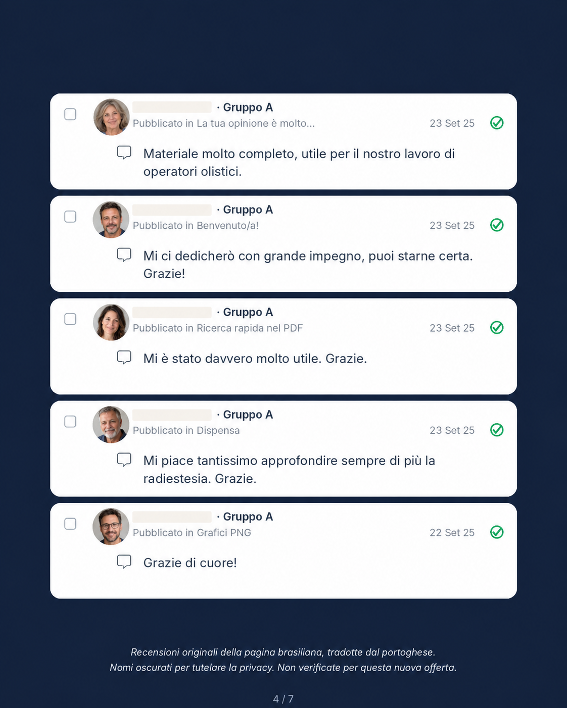 Recensioni tradotte, gruppo 4