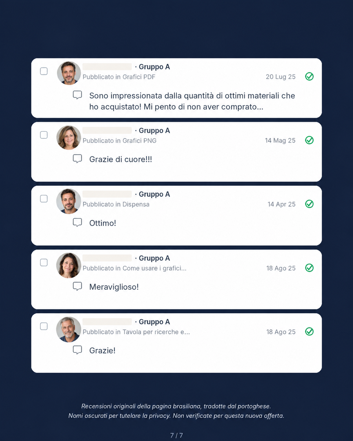 Recensioni tradotte, gruppo 7
