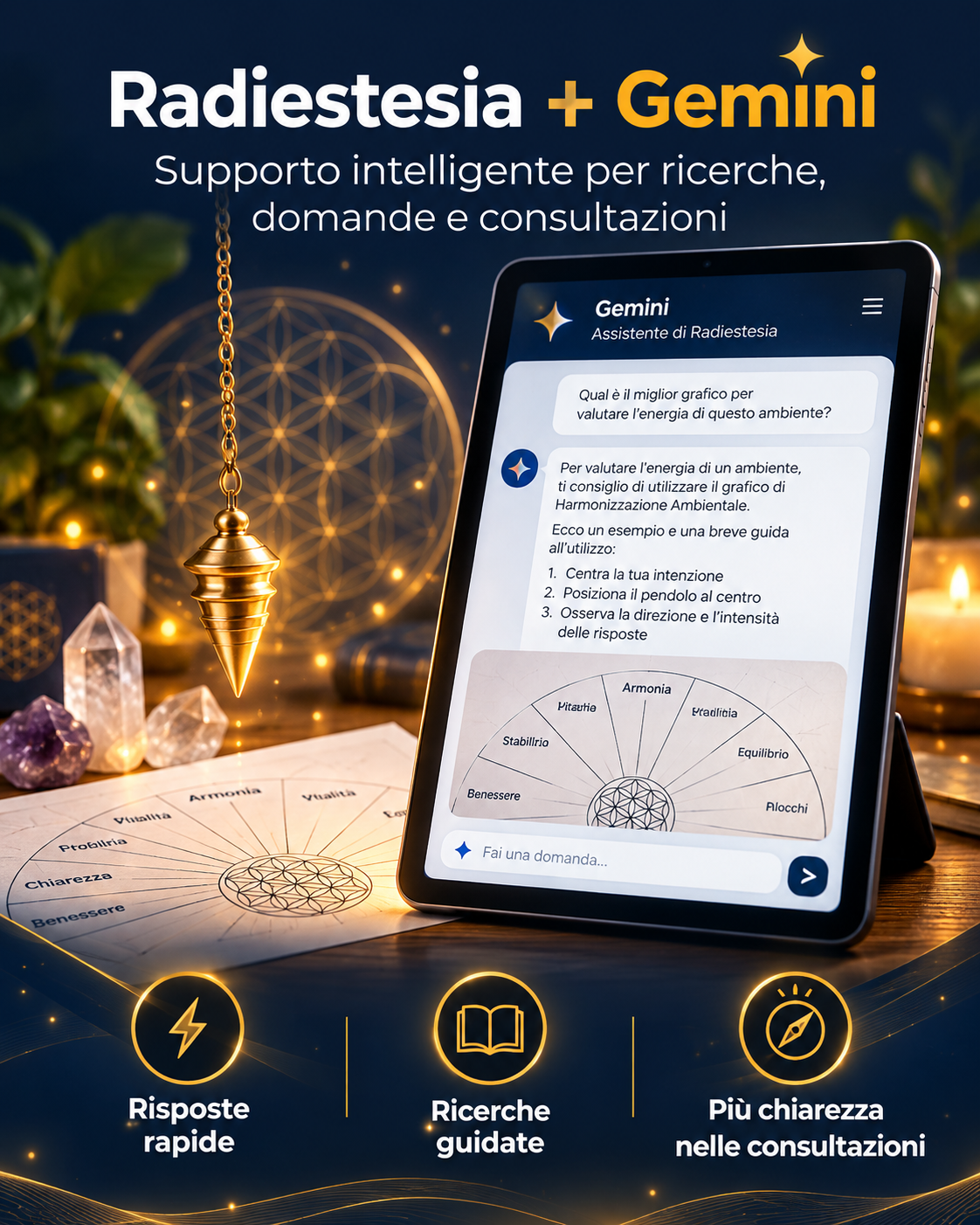 Illustrazione del supporto Radiestesia più Gemini